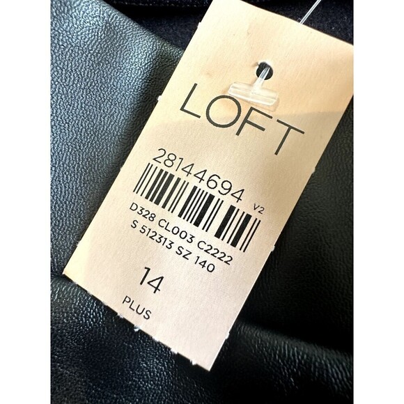 Loft Woman's Faux Leather Pull On Leggings Size 14 Grunge Moto Rock Punk Retro - Picture 3 of 16